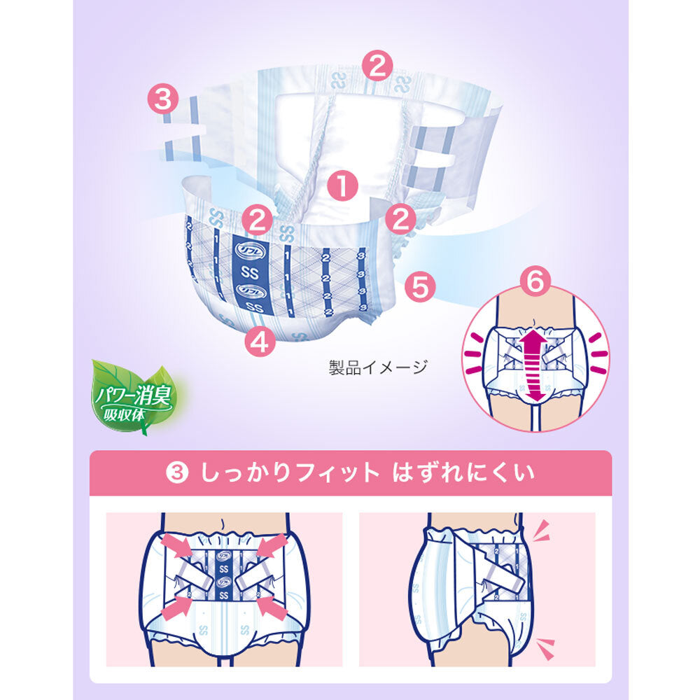 [9月26日まで特価]リフレ 横モレ防止 簡単テープ止めタイプ SSサイズ 34枚入 1 個