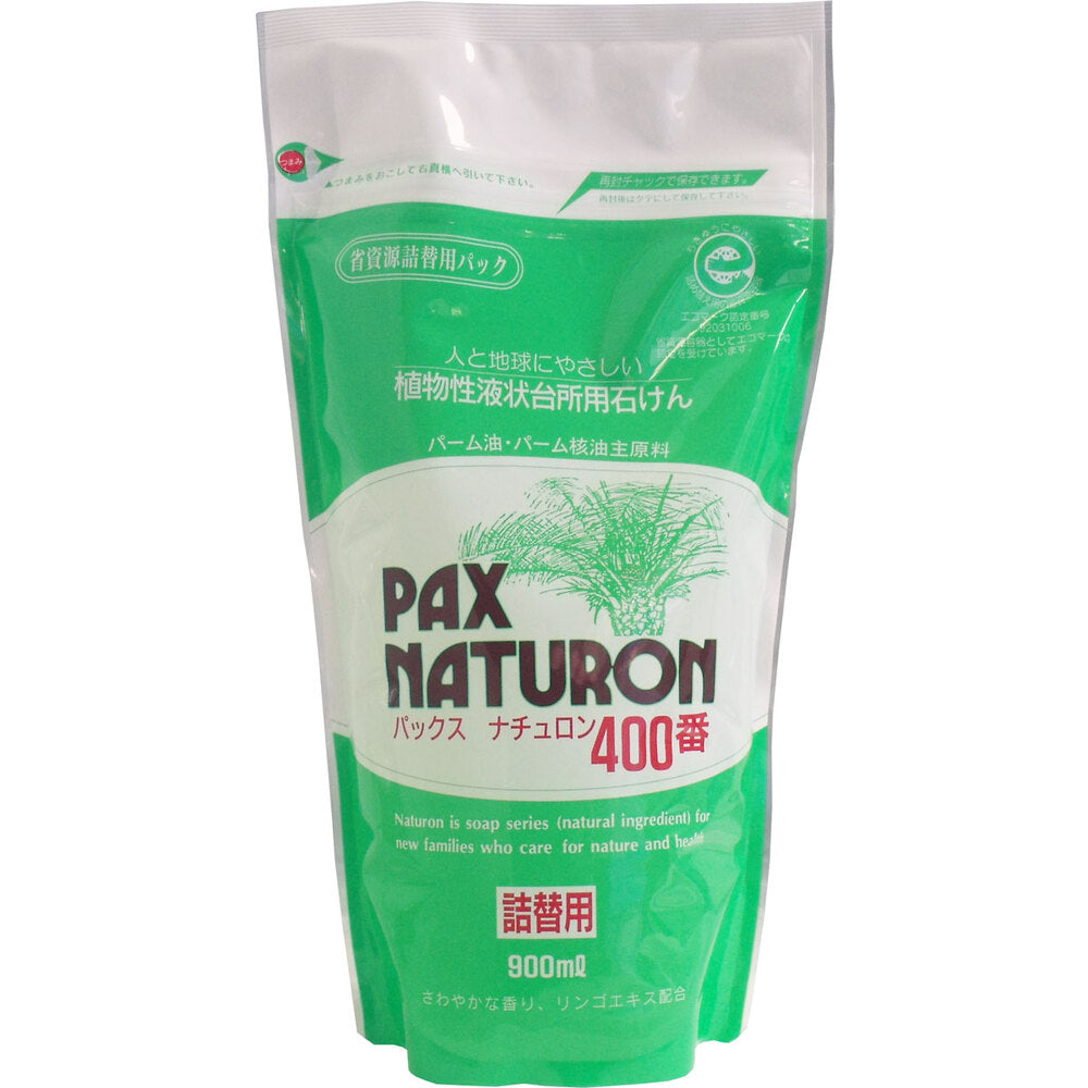 팩스 내츄론 400번 식물성 액상 부엌용 비누 리필용 900mL 1개