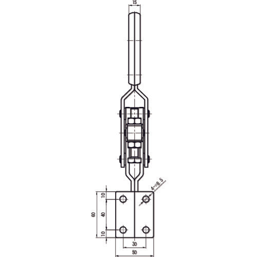 Super Downward Presser Toggle Clamp (Vertical Handle Type) Total Length: 294mm Clamping Force: 3kN TDF41F 1 pc