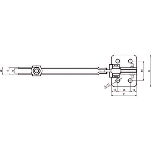 Super Downward Presser Toggle Clamp (Vertical Handle Type) Total Length: 270mm Clamping Force: 3.7kN TDJB2F 1 pc