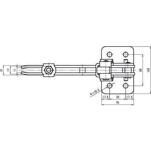 Super Downward Presser Toggle Clamp (Vertical Handle Type) Total Length: 320mm Clamping Force: 3.5kN TDX14F 1 pc