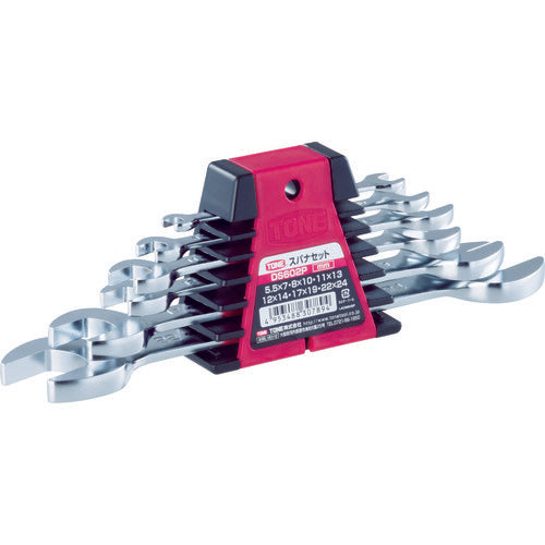 TONE Double-ended Wrench Set, 6-piece set, plated, 610g, DS602P 1 S