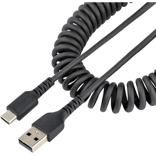 ＳｔａｒＴｅｃｈ　ＵＳＢケーブル／Ａ−Ｃ／１ｍ／ＵＳＢ　２．０／コイル状／高耐久アラミド／ＢＫ　R2ACC-1M-USB-CABLE　1 袋