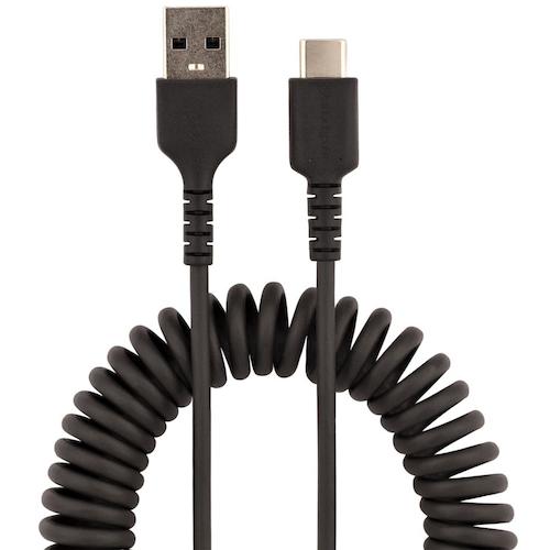 StarTech USB 케이블/AC-1m/USB 2.0/코일형/고내구 아라미드/BK R2ACC-1M-USB-CABLE 1봉