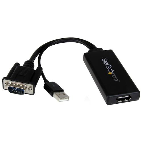 ＳｔａｒＴｅｃｈ　ディスプレイアダプター／ＶＧＡ　−　ＨＤＭＩ／１０８０ｐ／ＵＳＢパワー／オーディオ　VGA2HDU　1 袋