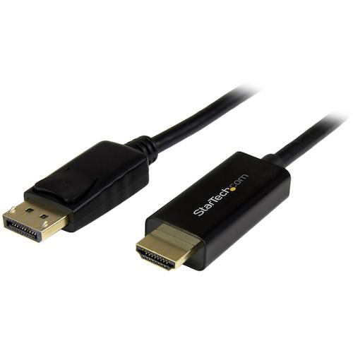 ＳｔａｒＴｅｃｈ　ディスプレイ変換ケーブル／ＤＰ　１．２　−　ＨＤＭＩ　１．４／５ｍ／４Ｋ３０Ｈｚ／ＢＫ　DP2HDMM5MB　1 袋