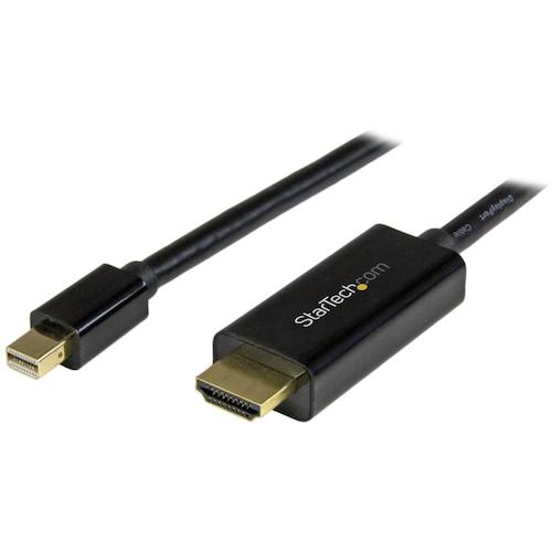 ＳｔａｒＴｅｃｈ　ディスプレイ変換ケーブル／ｍＤＰ　１．２　−　ＨＤＭＩ　１．４／１ｍ／４Ｋ３０Ｈｚ／ＢＫ　MDP2HDMM1MB　1 袋