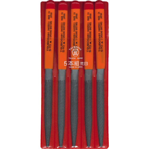 Tsubosan File Set of 5, Semi-round, Coarse, HA005-01 1 S