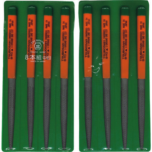 Tsubosan File Set of 8, Semi-round, Medium Grit, HA008-02 1 S