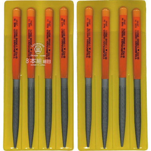 Tsubosan File Set of 8, Semi-round, Fine HA008-03 1 S