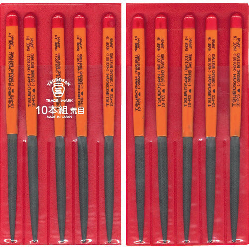 Tsubosan File Set, 10-piece Set, Semi-round, Coarse, HA010-01 1 S