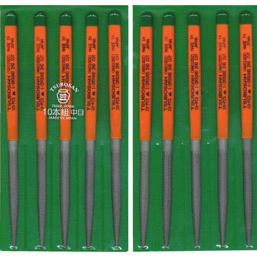 Tsubosan File Set, 10-piece Set, Half-round, Medium Grit, HA010-02 1 S