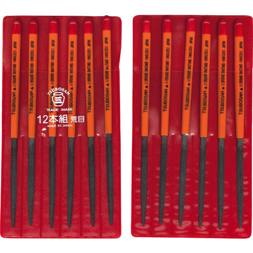 Tsubosan File Set, 12-piece Set, Semi-round, Coarse, HA012-01 1 S