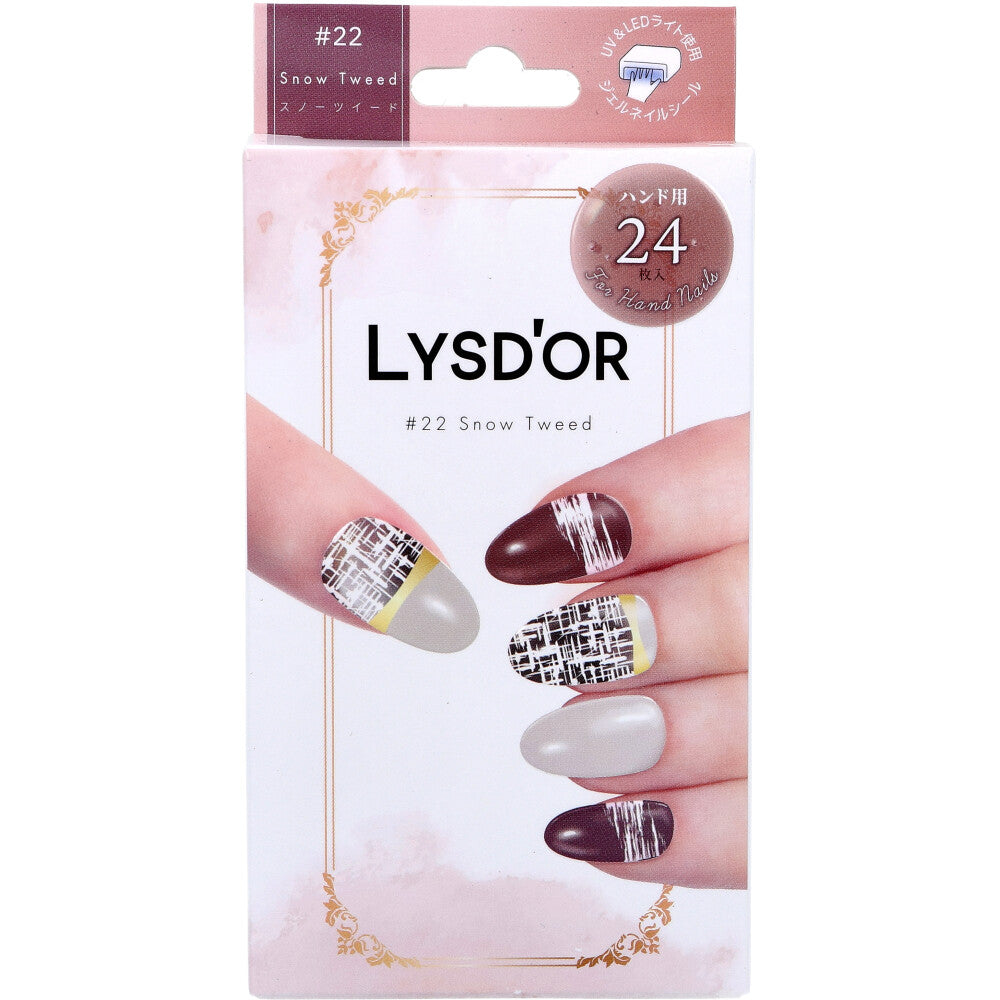 [Outlet] LYSD'OR Semi-Cure Gel Nails for Hand Nails, Snow Tweed, 24 Sheets, 1 Piece