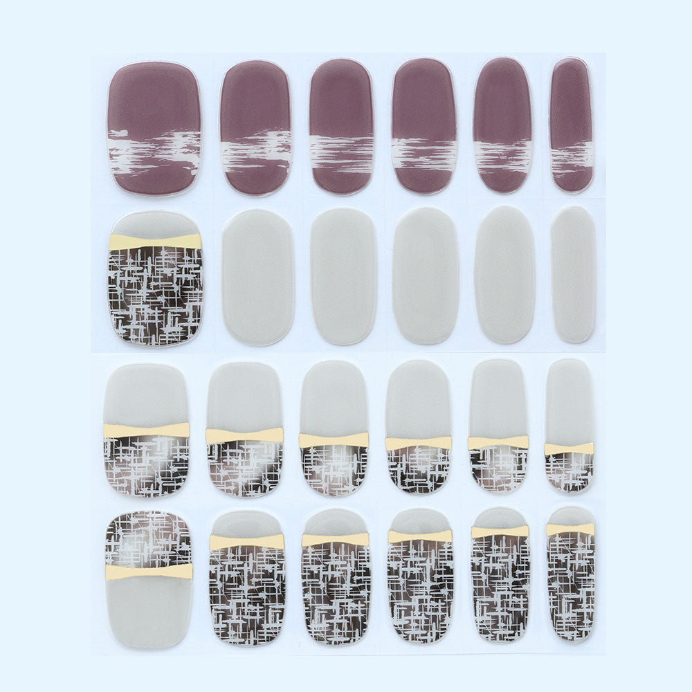 [Outlet] LYSD'OR Semi-Cure Gel Nails for Hand Nails, Snow Tweed, 24 Sheets, 1 Piece