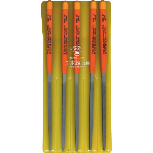 ツボサン　組ヤスリ　５本組　角　細目　KA005-03　1 Ｓ