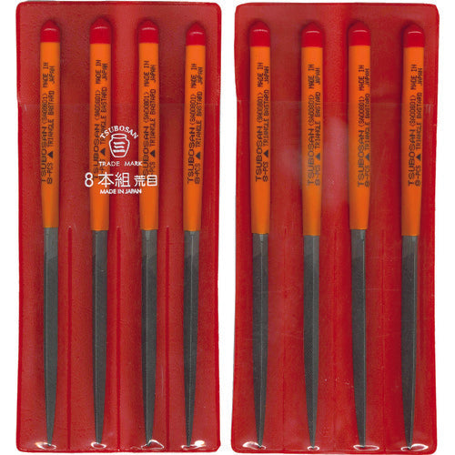 Tsubosan File Set, 8-piece Set, Triangular, Coarse, SA008-01 1 S