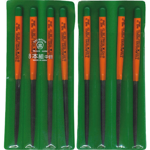 Tsubosan File Set, 8-piece Set, Triangular, Medium Grit, SA008-02 1 S