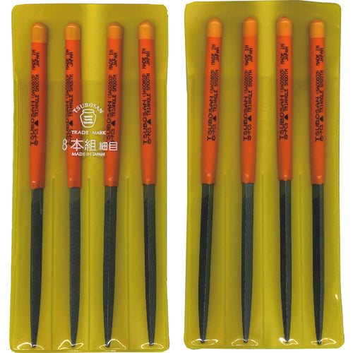 Tsubosan File Set, 8-piece Set, Triangular, Fine, SA008-03 1 S