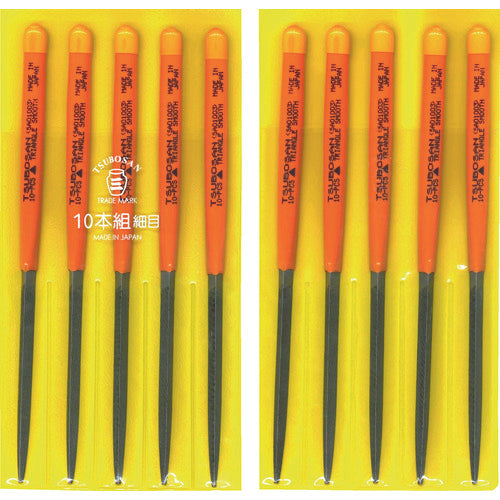Tsubosan File Set, 10-piece Set, Triangular, Fine, SA010-03 1 S