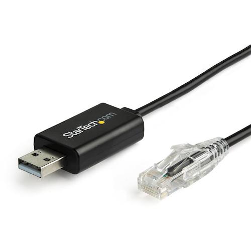 ＳｔａｒＴｅｃｈ　Ｃｉｓｃｏコンソールロールオーバーケーブル／ＵＳＢ−Ａ　−　ＲＪ４５　（Ｍ−Ｍ）／１．８ｍ　ICUSBROLLOVR　1 箱