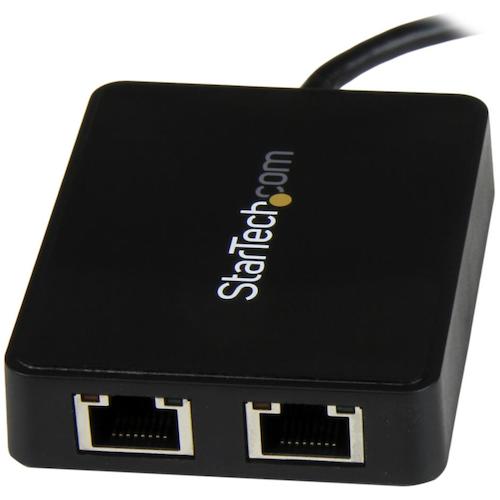 StarTech LAN 어댑터/USB-C/2x RJ45/10/100/1000Mbps/1x USB-A 포트 US1GC301AU2R 1상자