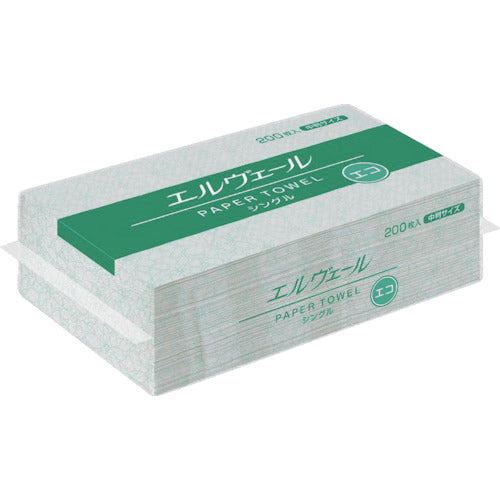Elleair Elveil Paper Towel Eco Single 200 Sheets Medium Size 21000694 1 CS