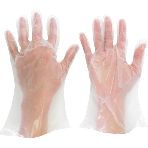 Midori Anzen Polyethylene Disposable Gloves, Embossed on the Outside, Size L (200 pieces) VERTE-565N-L 1 box