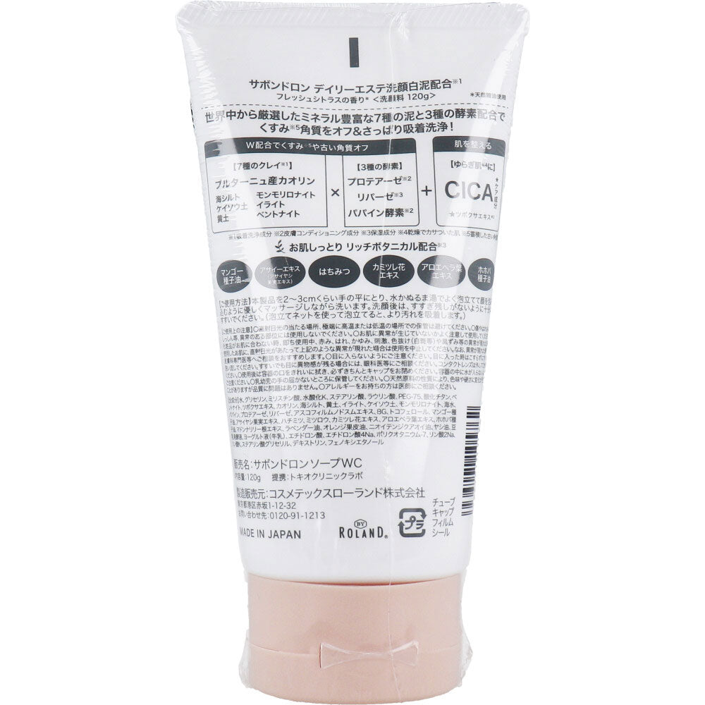 Savondron Daily Esthe Face Wash White Mud Fresh Citrus Scent 120g 1 piece