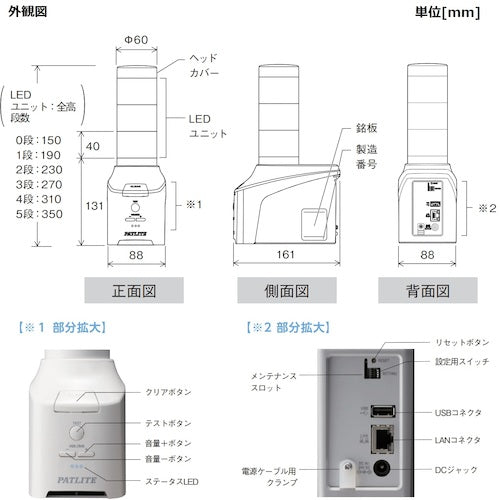 パトライト　ネットワーク制御信号灯　ＮＨＢシリーズ　ＮＨＢ　Φ６０　NHB6-3-RYG　1 台