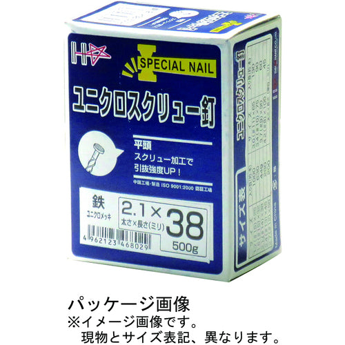 ＤＡＩＤОＨＡＮＴ　ＳＰユニクロスクリュー釘　２．１ｘ３８　５００ｇ（約４４０本）　00046802　1 箱