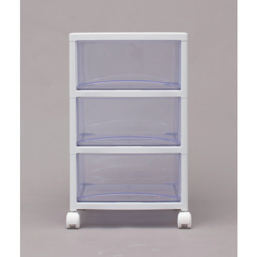 ＩＲＩＳ　２２１２４８　スーパークリアチェスト　ホワイト／クリアブルー　３段タイプ　SCE-030-BL　1 台