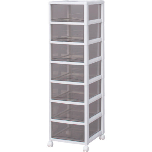 IRIS 221256 Super Clear Chest White/Clear Brown 7-Drawer Type SCE-070-BR 1 Unit