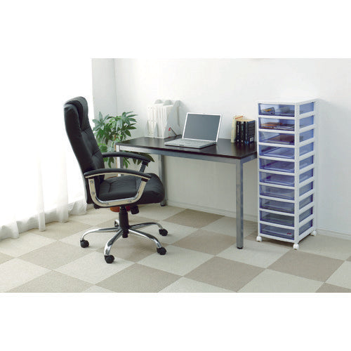 ＩＲＩＳ　２２１２７３　スーパークリアチェスト　ホワイト／クリアブルー　１０段タイプ　SCE-1000-BL　1 台