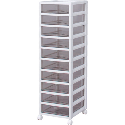 ＩＲＩＳ　２２１２７２　スーパークリアチェスト　ホワイト／クリアブラウン　１０段タイプ　SCE-1000-BR　1 台