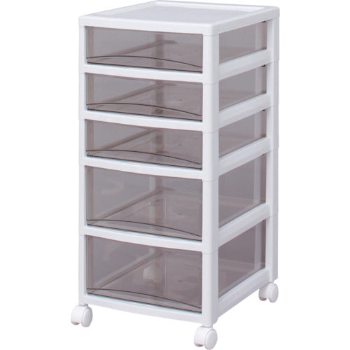 ＩＲＩＳ　２２１２７４　スーパークリアチェスト　ホワイト／クリアブラウン　浅３段深２段タイプ　SCE-320-BR　1 台