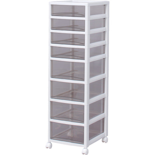 ＩＲＩＳ　２２１２７６　スーパークリアチェスト　ホワイト／クリアブラウン　浅４段深４段タイプ　SCE-440-BR　1 台