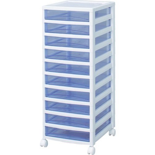 ＩＲＩＳ　２２１３００　スーパークリアチェスト　ホワイト／クリアブルー　１０段タイプ　SCE-S1000-BL　1 台