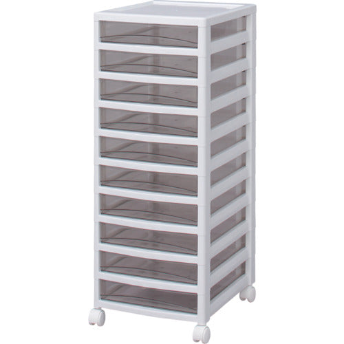 ＩＲＩＳ　２２１２９９　スーパークリアチェスト　ホワイト／クリアブラウン　１０段タイプ　SCE-S1000-BR　1 台