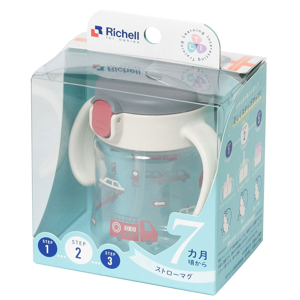 Richell Try Straw Mug SD Gray 1 piece