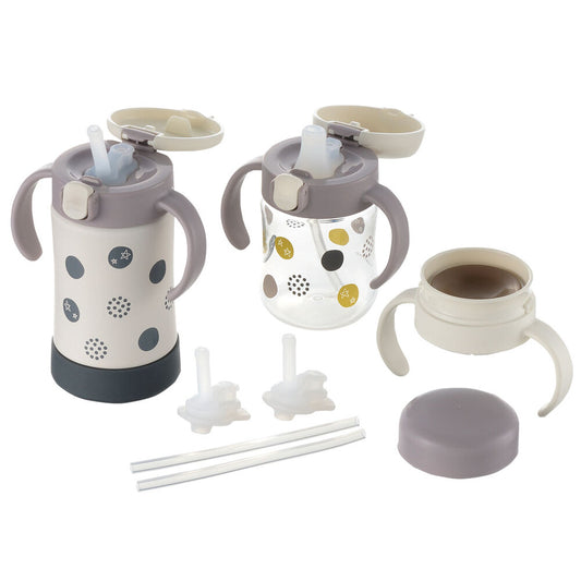 Richell Tri Step Up Mug Set Premium SD Light Gray 1 piece