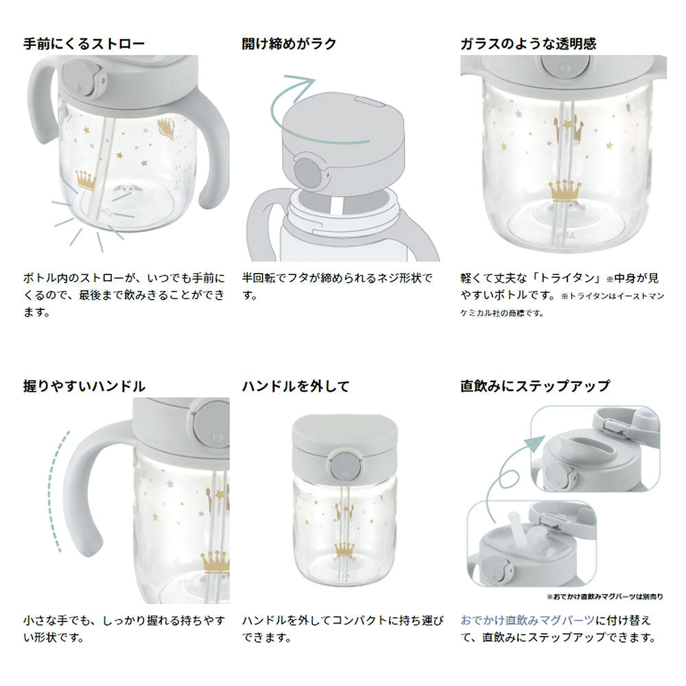 Richell Aster Straw Mug 200 Light Blue 1 pc