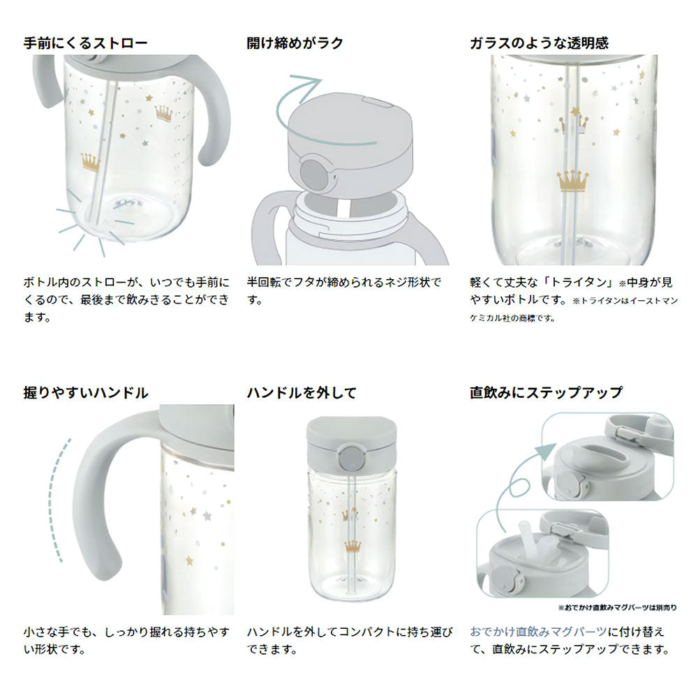 Richell Aster Outing Straw Mug 320 Light Blue 1 pc