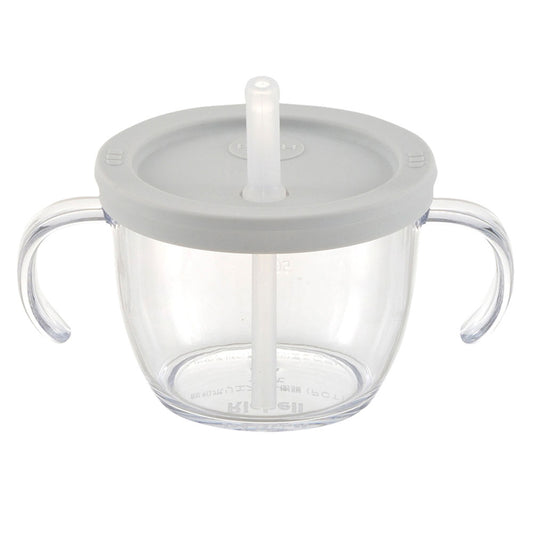 Richell Aster Home Cup Mug Straw Type Light Gray 1 pc