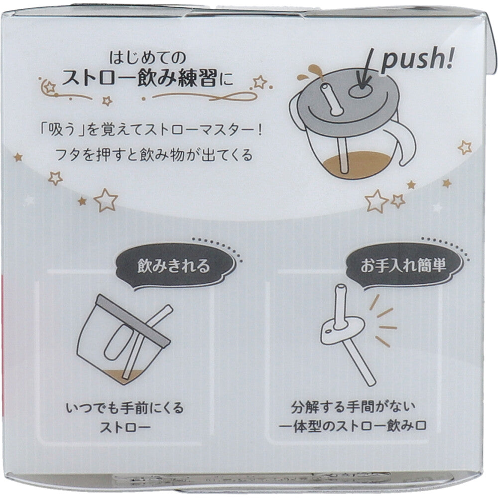 Richell Aster Home Cup Mug Straw Type Light Gray 1 pc