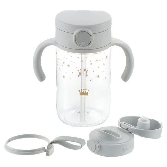 Richell Aster Straw Drinking Set, Light Gray, 1 pc