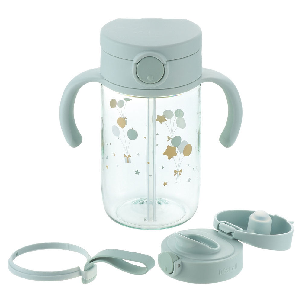 Richell Aster Straw Drinking Set, Light Blue, 1 pc