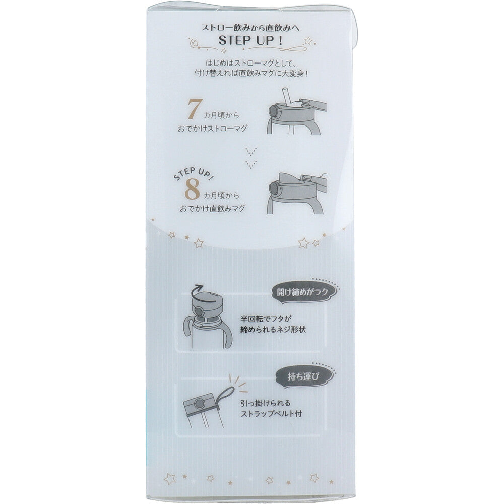 Richell Aster Straw Drinking Set, Light Blue, 1 pc