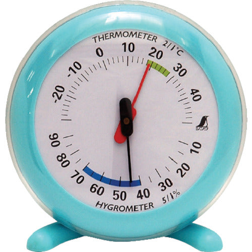 Shinwa Thermo-hygrometer Q-2 Round 10cm Light Blue 70496 1 unit