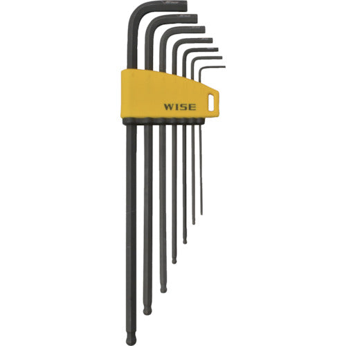 ワイズ　ブラックボールポイント六角棒レンチ　ロング　７本組　WLB330BN-7S　1 Ｓ